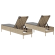 vidaXL PE Rattan Sun Lounger in Beige