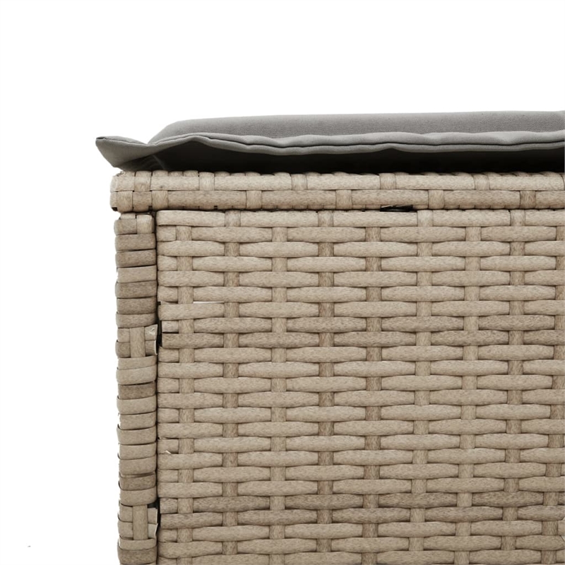 vidaXL PE Rattan Sun Lounger in Beige