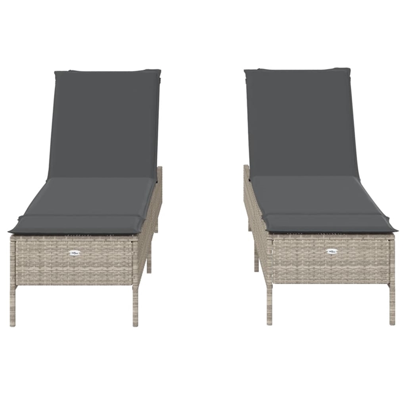 vidaXL PE Rattan Sun Lounger in Light Gray