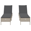 vidaXL PE Rattan Sun Lounger in Light Gray