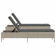 vidaXL PE Rattan Sun Lounger in Light Gray