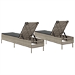 vidaXL PE Rattan Sun Lounger in Light Gray