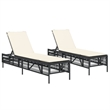 vidaXL Sun Lounger in Black/Cream/White