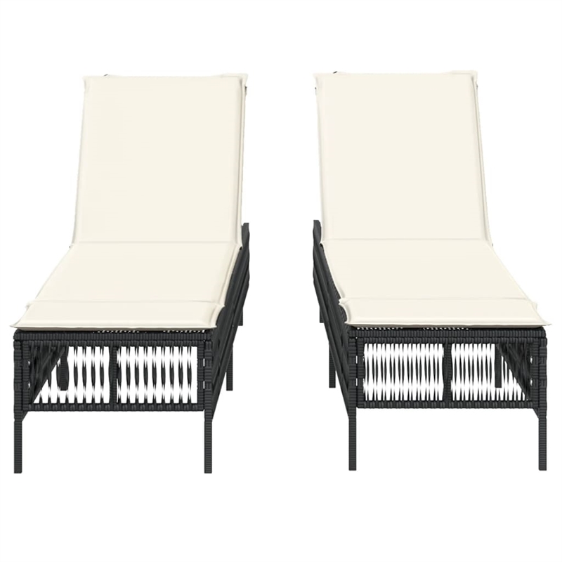 vidaXL Sun Lounger in Black/Cream/White
