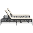 vidaXL Sun Lounger in Black/Cream/White