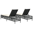 vidaXL Sun Lounger in Black/Cream/White