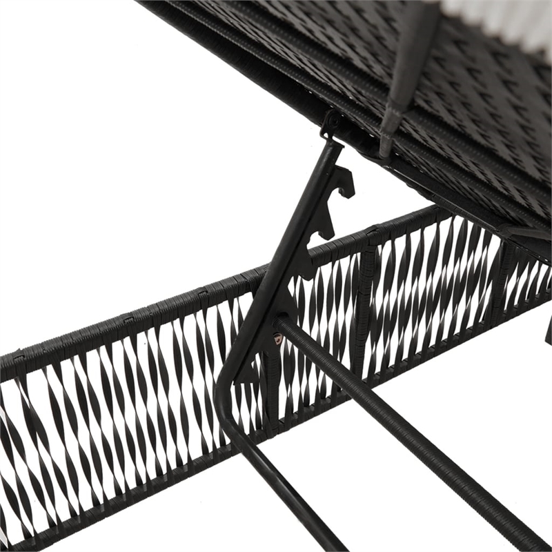 vidaXL Sun Lounger in Black/Cream/White