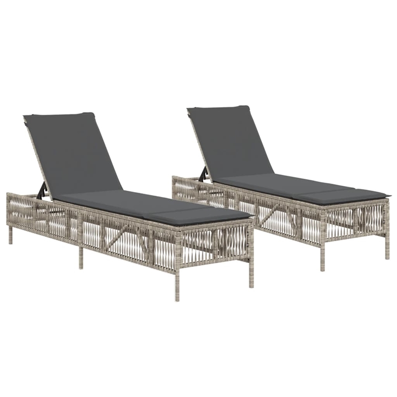 vidaXL Sun Lounger in Light Gray