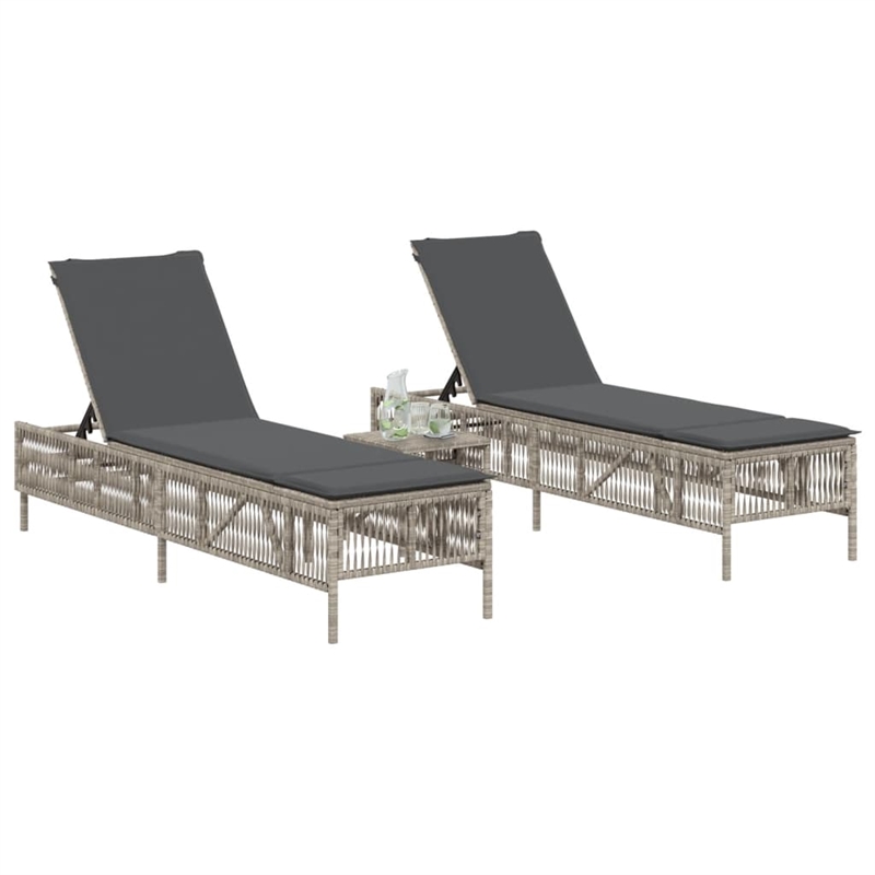 vidaXL Sun Lounger in Light Gray