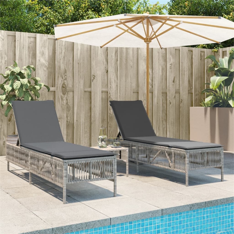 vidaXL Sun Lounger in Light Gray