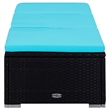vidaXL PE Rattan Sun Lounger in Black/Blue