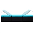 vidaXL PE Rattan Sun Lounger in Black/Blue
