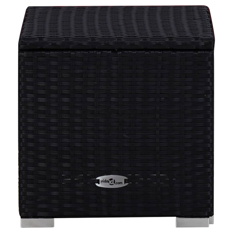 vidaXL PE Rattan Sun Lounger in Black/Blue