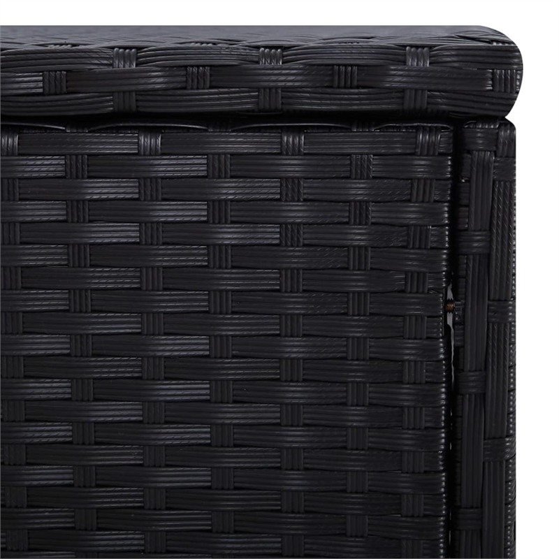 vidaXL PE Rattan Sun Lounger in Black/Blue
