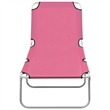 vidaXL Powder-Coated Steel Sun Lounger in Pink