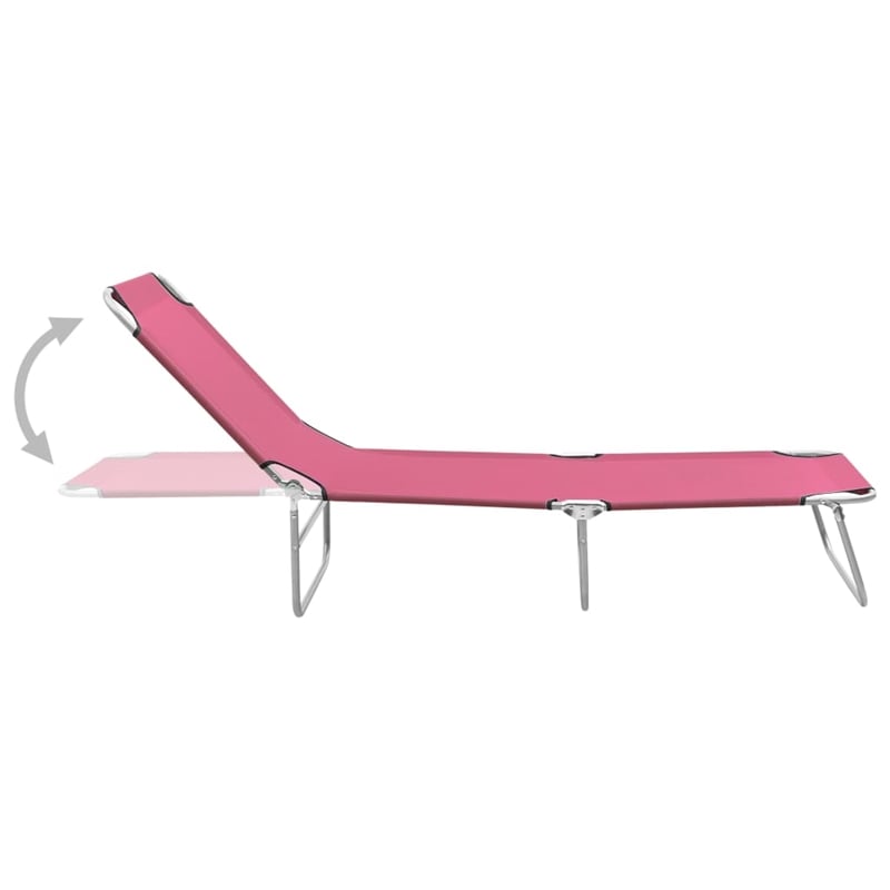 vidaXL Powder-Coated Steel Sun Lounger in Pink