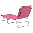 vidaXL Powder-Coated Steel Sun Lounger in Pink