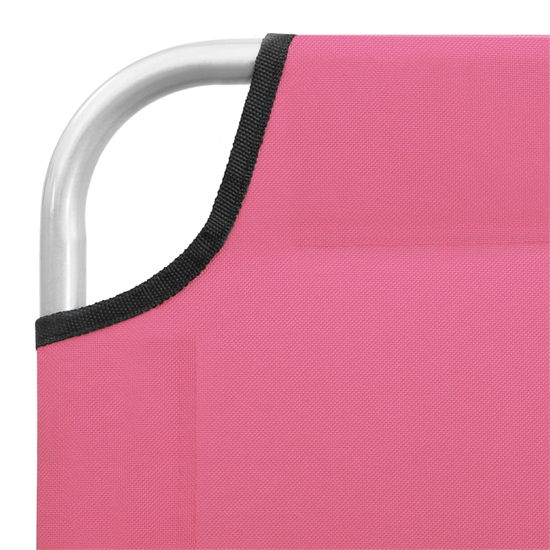 vidaXL Powder-Coated Steel Sun Lounger in Pink