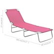 vidaXL Powder-Coated Steel Sun Lounger in Pink