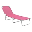 vidaXL Powder-Coated Steel Sun Lounger in Pink