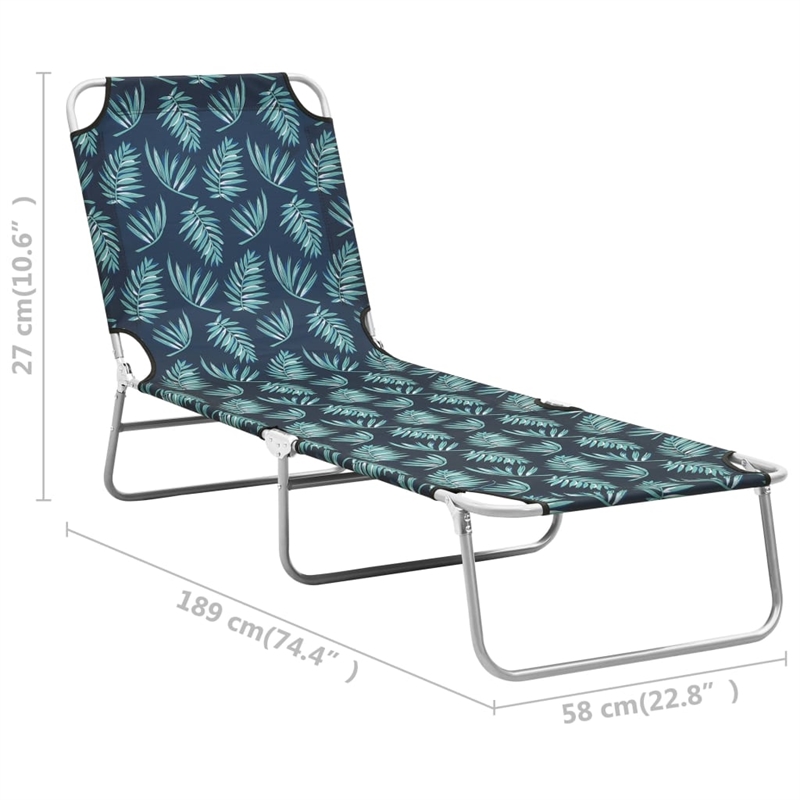 vidaXL Powder-Coated Steel Sun Lounger in Gray