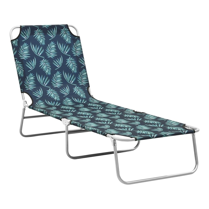 vidaXL Powder-Coated Steel Sun Lounger in Gray