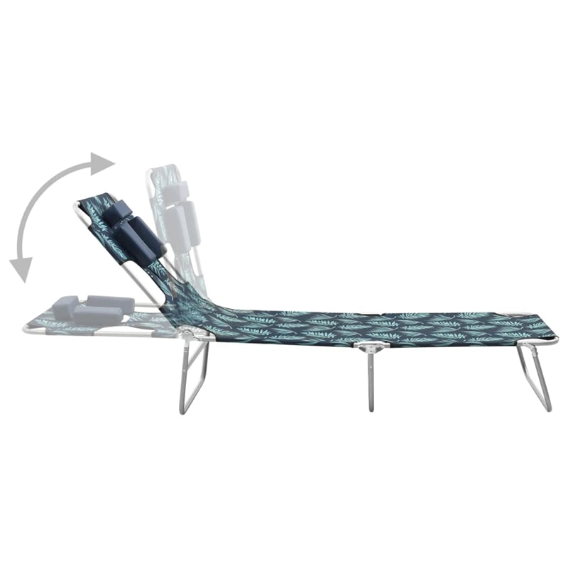 vidaXL Steel Frame Sun Lounger in Green