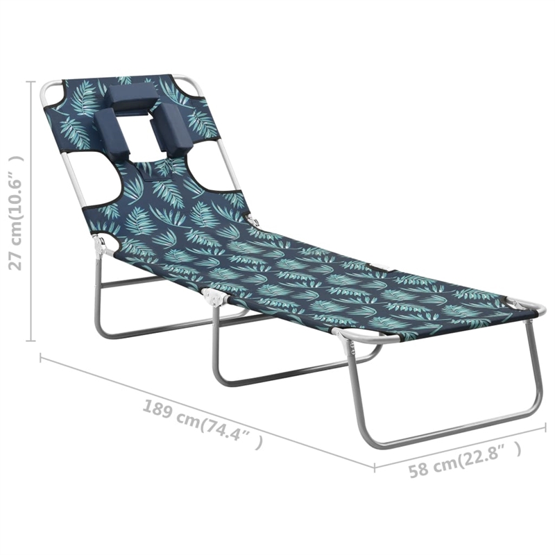 vidaXL Steel Frame Sun Lounger in Green