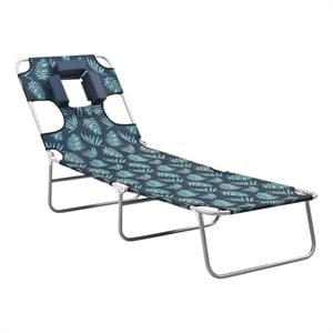 vidaXL Steel Frame Sun Lounger in Green