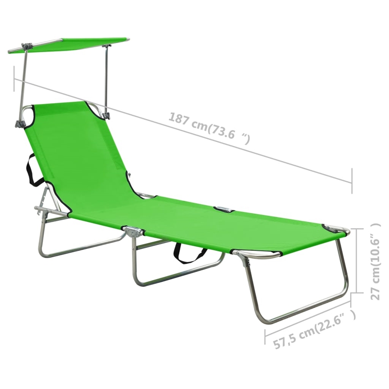 vidaXL Sun Lounger in Green