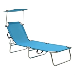 vidaXL Aluminum Sun Lounger in Blue
