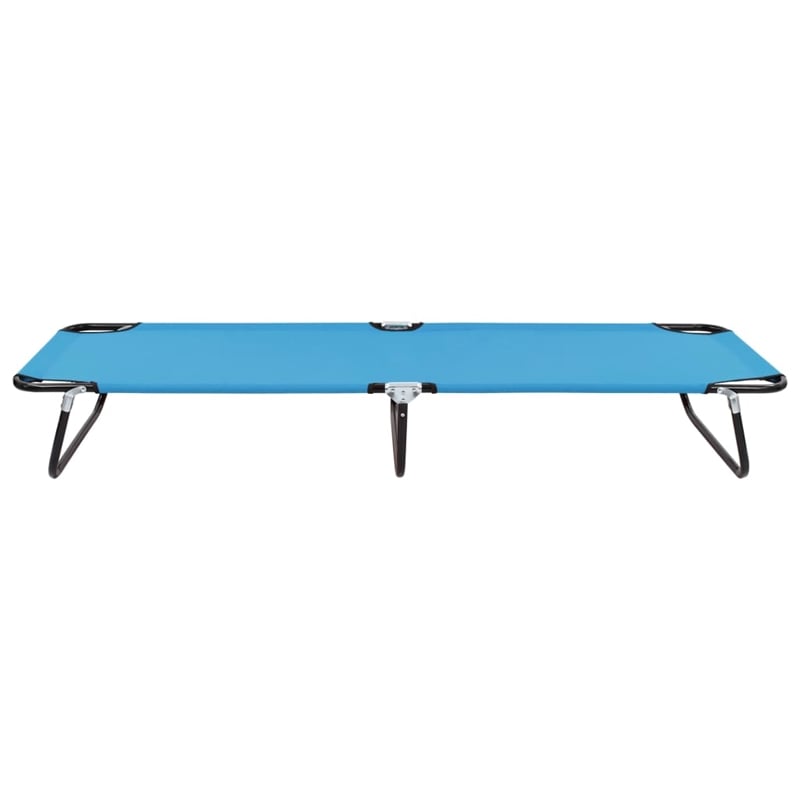 vidaXL Powder-Coated Steel Sun Lounger in Turquoise Blue