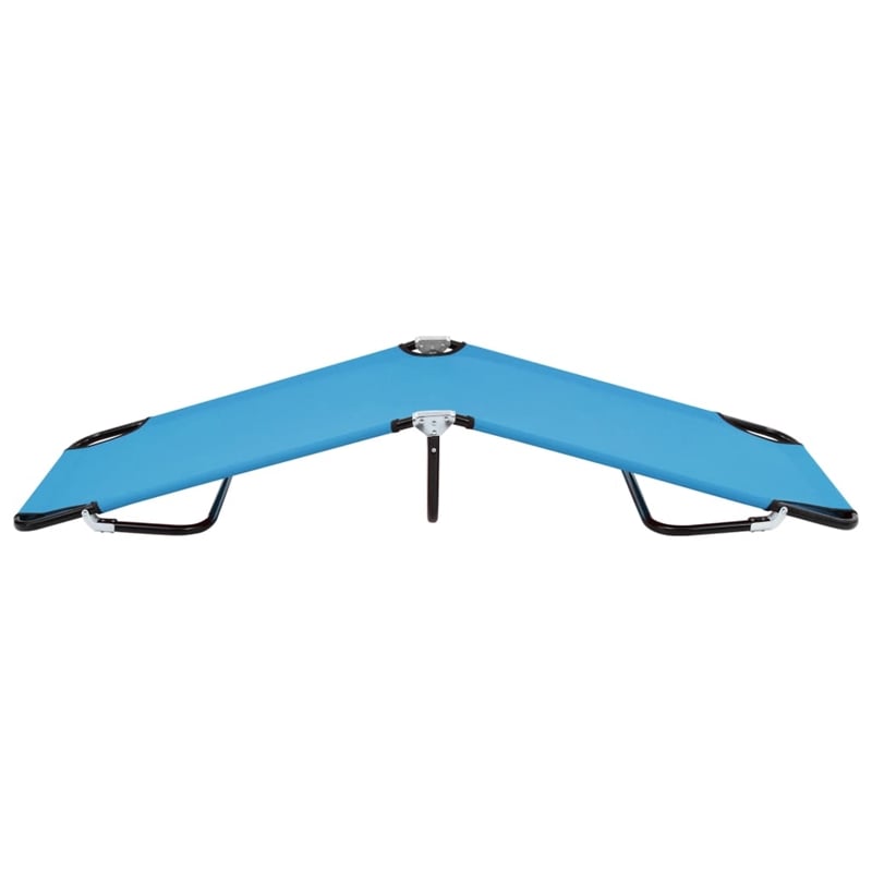 vidaXL Powder-Coated Steel Sun Lounger in Turquoise Blue