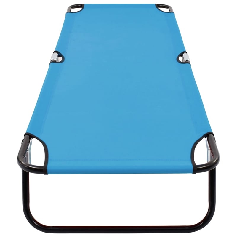 vidaXL Powder-Coated Steel Sun Lounger in Turquoise Blue