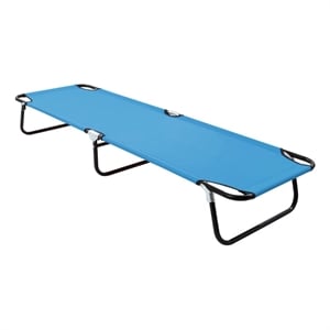 vidaXL Powder-Coated Steel Sun Lounger in Turquoise Blue