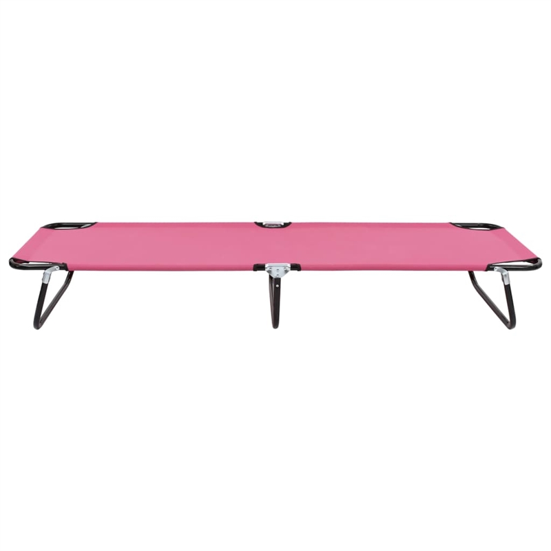 vidaXL Powder-Coated Steel Sun Lounger in Pink