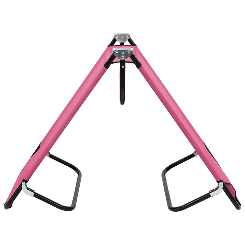 vidaXL Powder-Coated Steel Sun Lounger in Pink
