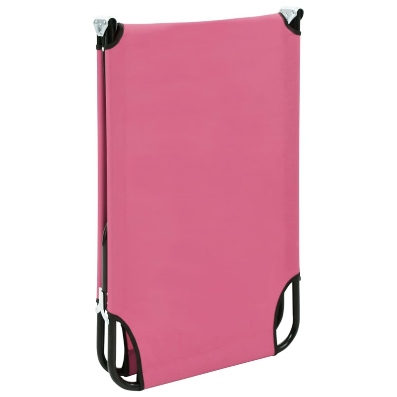 vidaXL Powder-Coated Steel Sun Lounger in Pink