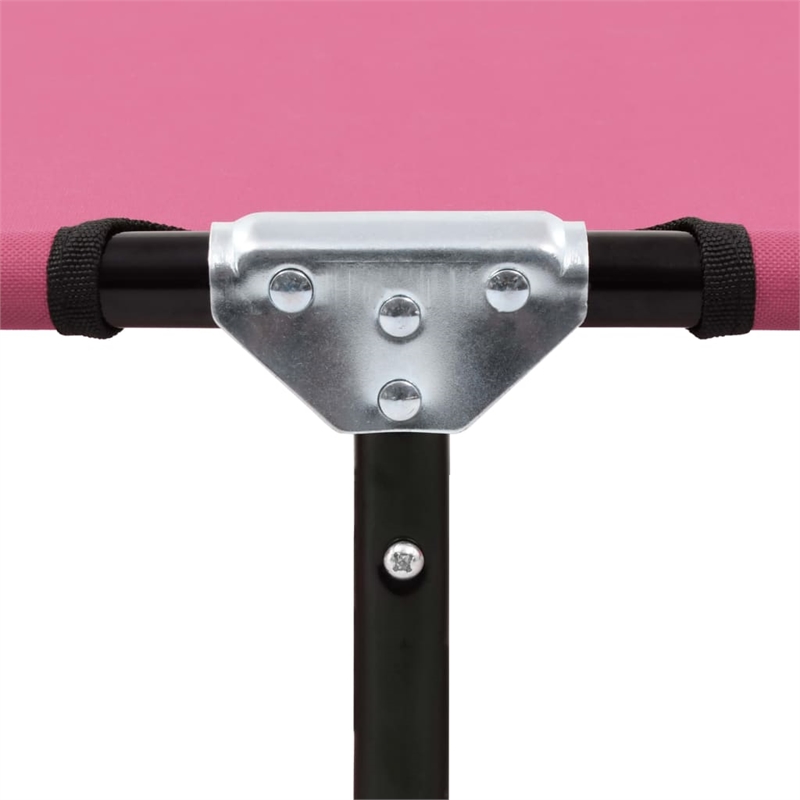 vidaXL Powder-Coated Steel Sun Lounger in Pink