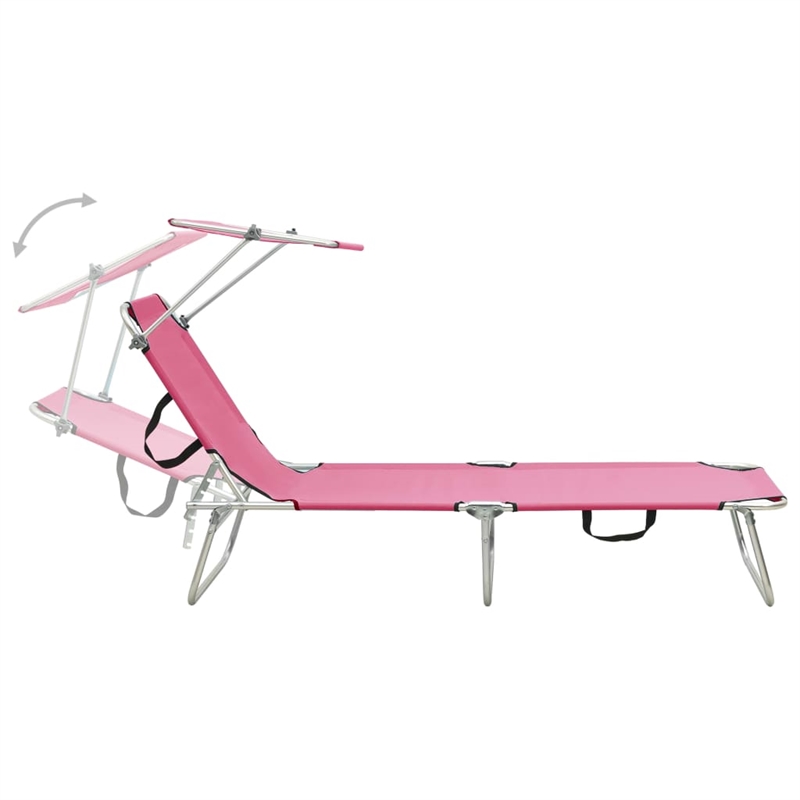 vidaXL Sun Lounger in Pink