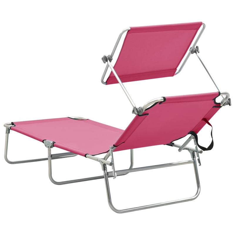 vidaXL Sun Lounger in Pink