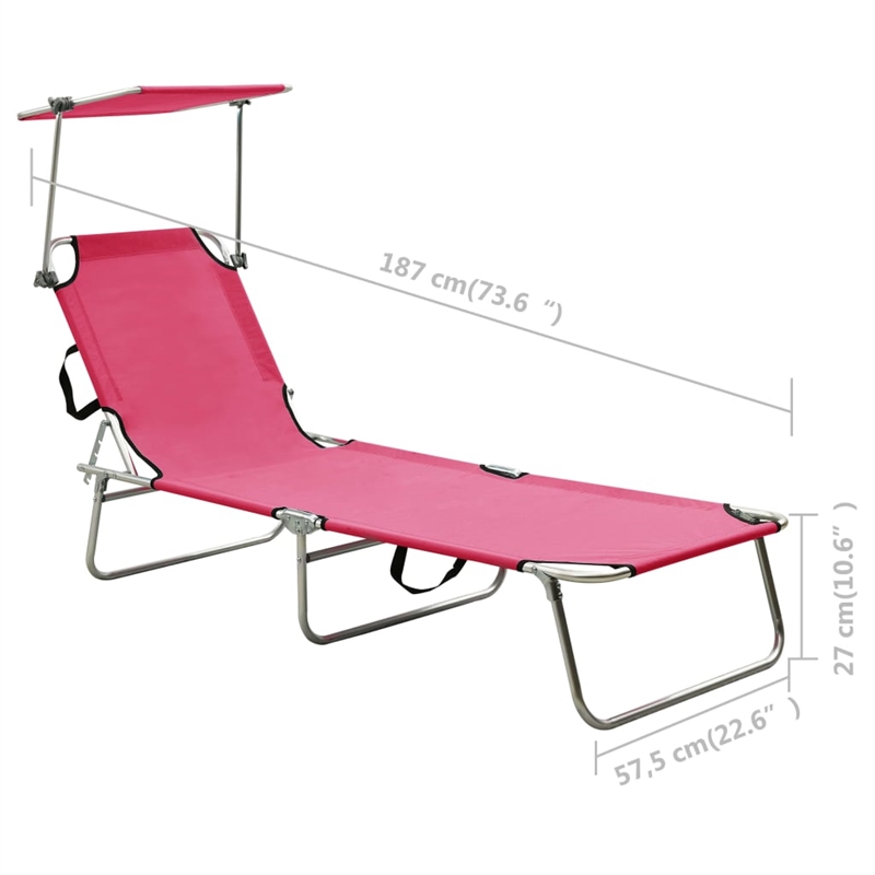 vidaXL Sun Lounger in Pink