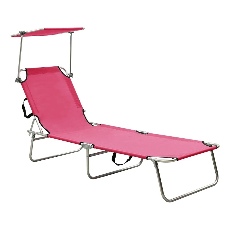 vidaXL Sun Lounger in Pink