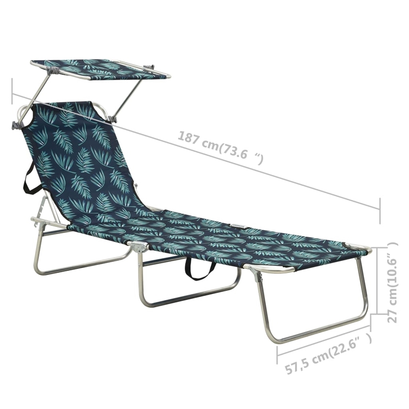 vidaXL Powder-coated Aluminum Sun Lounger in Turquoise