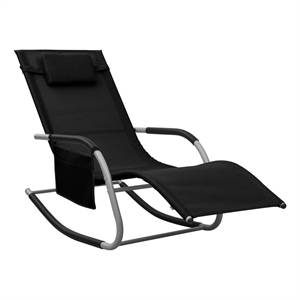 vidaXL Powder-Coated Steel  Sun Lounger in Black/Gray
