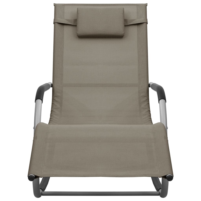 vidaXL Foldable Textilene Sun Lounger in Taupe