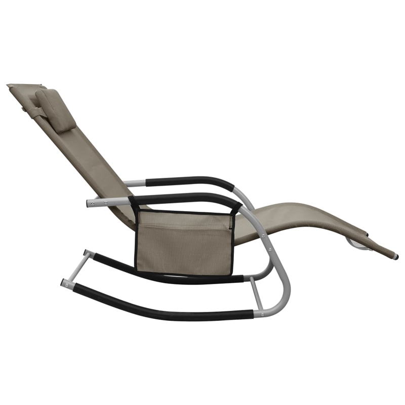 vidaXL Foldable Textilene Sun Lounger in Taupe