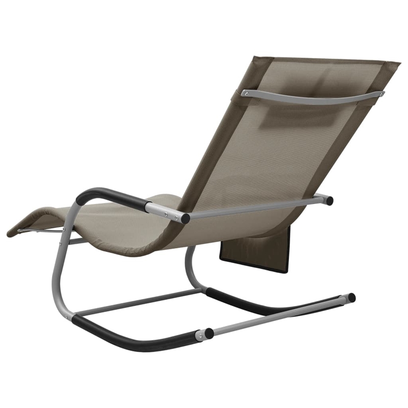 vidaXL Foldable Textilene Sun Lounger in Taupe