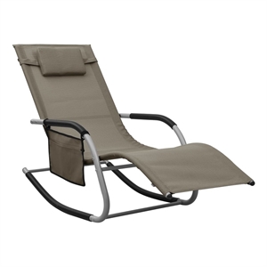 vidaXL Foldable Textilene Sun Lounger in Taupe