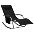 vidaXL Textilene Sun Lounger in Black/Gray (Set of 2)